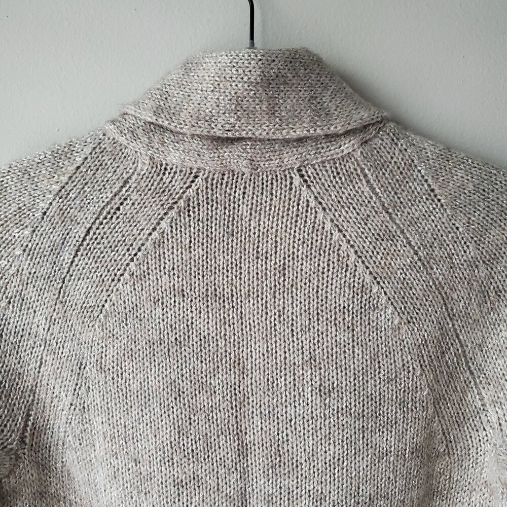 Theory Open Front Shawl Collar Shimmer Cardigan - Size P - Picture 4 of 8